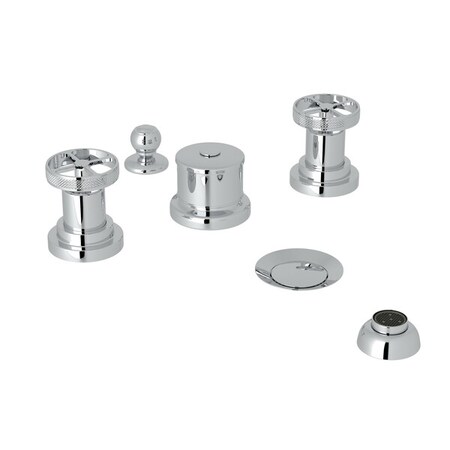 Rohl Campo Bath Five Hole Bidet In Polished Chrome With Wheel Handles A3360IWAPC